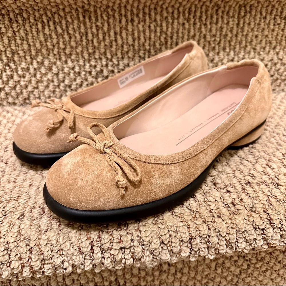 NIB ECCO Sculpted Lx Women's Suede Ballerina flat Cashmere EU 39;US8-8.5 222323
